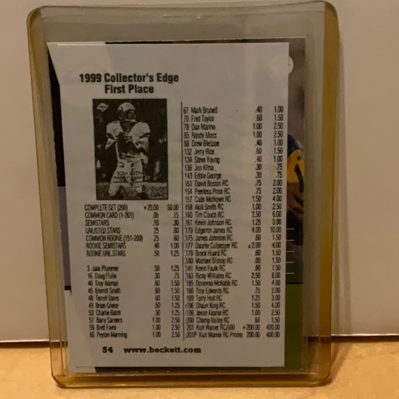 KURT WARNER RARE CARD IN PLASTIC CASE EDGE CARD GREAT CONDITION 9/10 GREAT DEAL! - Picture 2 of 2